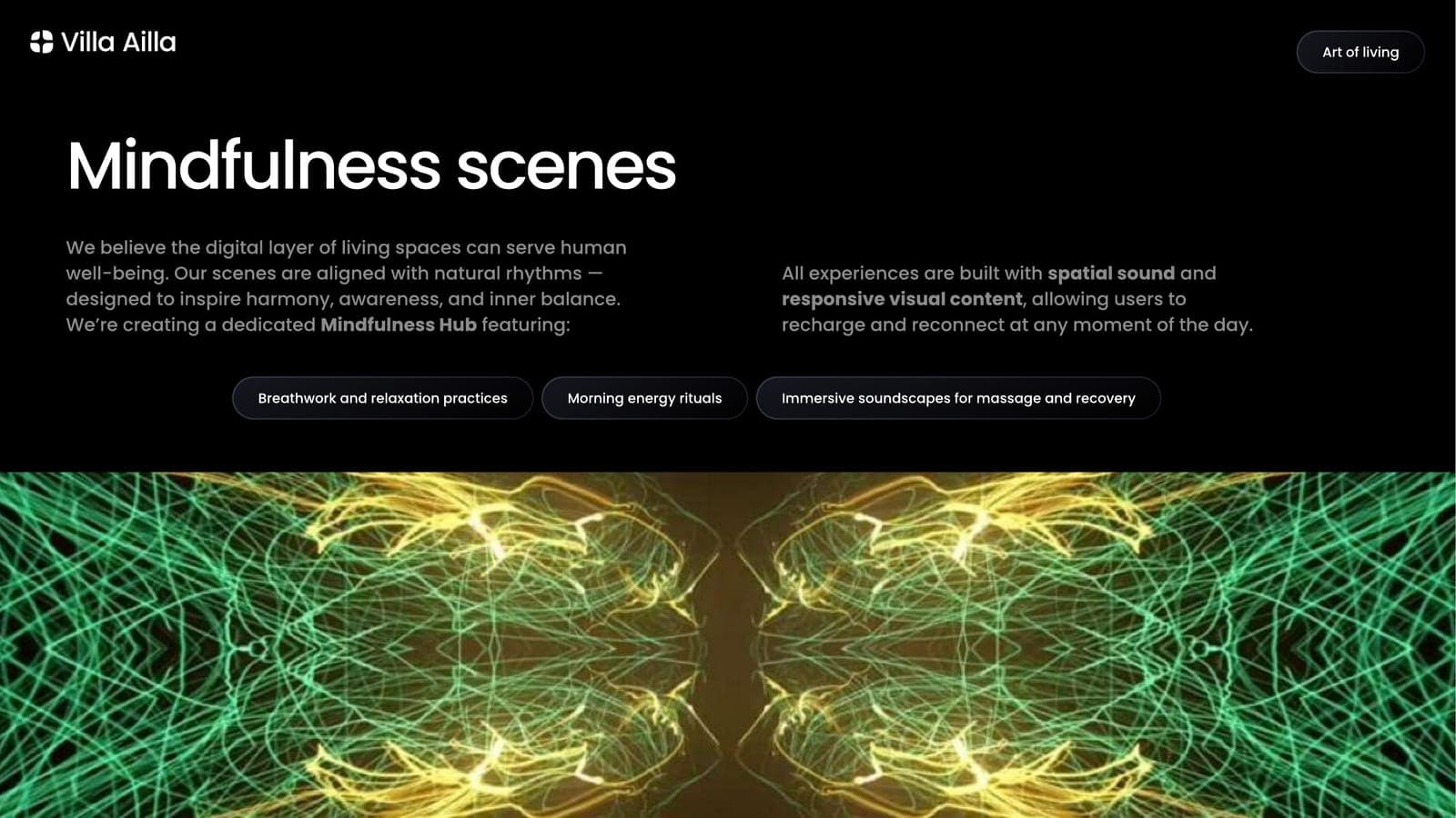 Mindfulness Hub frame from the concept book.