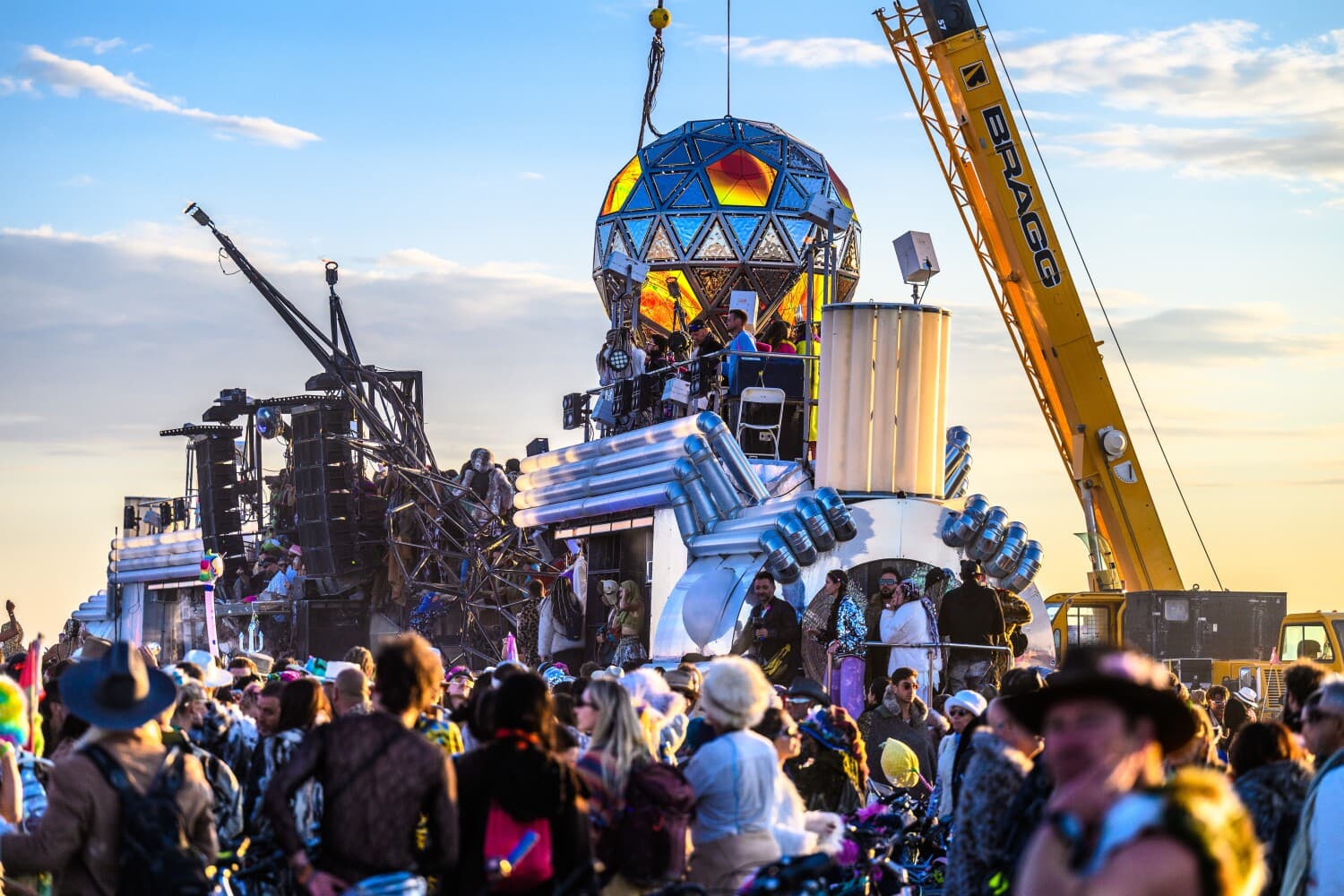 BiPolar Express linked with MAXA during a daytime gathering on the Playa